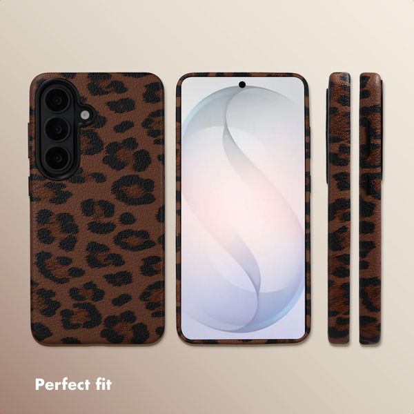 Selencia Sabi Back Cover Panther Print with MagSafe Samsung Galaxy S26 - Mocha Brown
