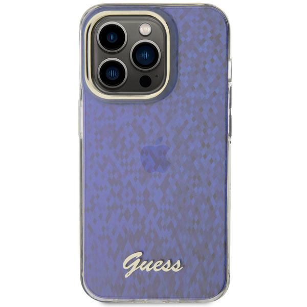 Guess Faceted Mirror Backcover iPhone 15 Pro - Blauw