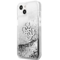 Guess 4G Logo Liquid Glitter Backcover iPhone 13 - Silver