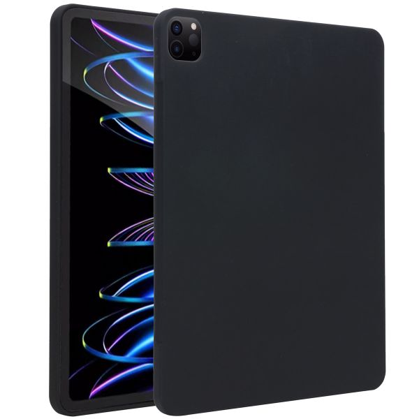 Accezz Liquid Silicone Backcover met penhouder iPad Pro 12.9 (2022) / Pro 12.9 (2021) / Pro 12.9 (2020) - Zwart