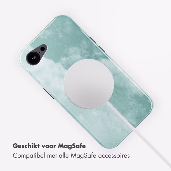 Selencia Vivid Backcover met MagSafe Apple iPhone 16e - Marble Grayed Jade