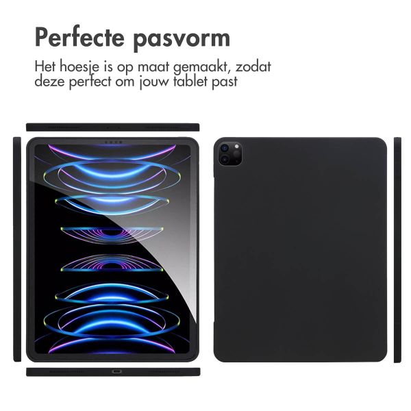 Accezz Liquid Silicone Backcover met penhouder Apple iPad Pro 12.9 (2022) / Pro 12.9 (2021) / Pro 12.9 (2020) - Zwart