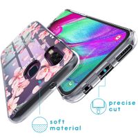 imoshion Design hoesje Samsung Galaxy A40 - Bloem - Roze