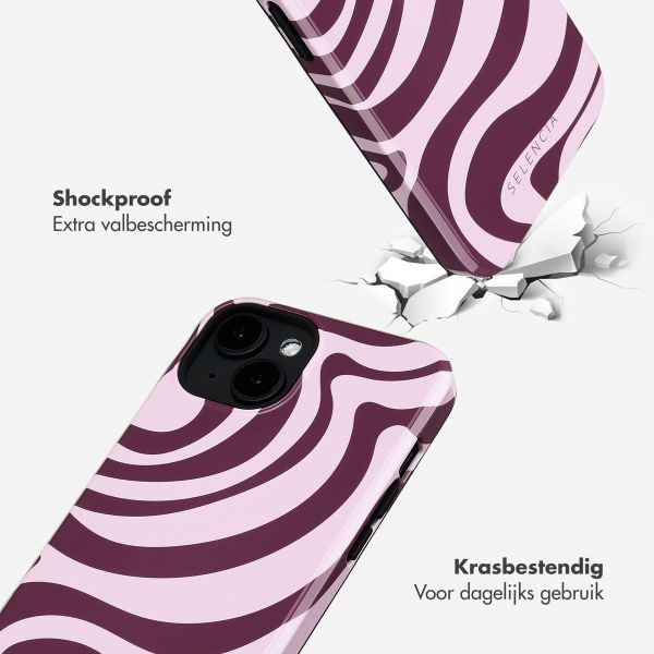 Selencia Vivid Backcover met MagSafe Apple iPhone 14 - Wavy Swirl Pink Plum
