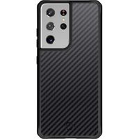 Itskins Hybrid Carbon Backcover Samsung Galaxy S21 Ultra - Zwart