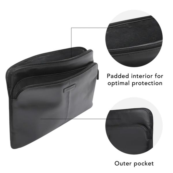 dbramante1928 Skagen Pro+ Sleeve - Laptop hoes 13 inch - Echt leer - Apple MacBook Pro 13 inch / Air 13 inch - Black
