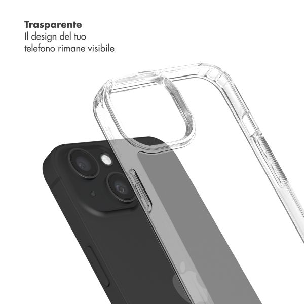 Selencia Backcover met afneembare haakjes Apple iPhone 15 - Transparant
