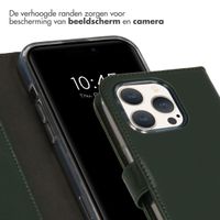 Selencia Echt Leren Bookcase Apple iPhone 15 Pro - Groen