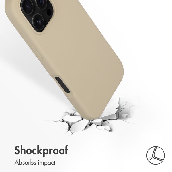 Accezz Liquid Silicone Back Cover with MagSafe Apple iPhone 16 Pro - Stone
