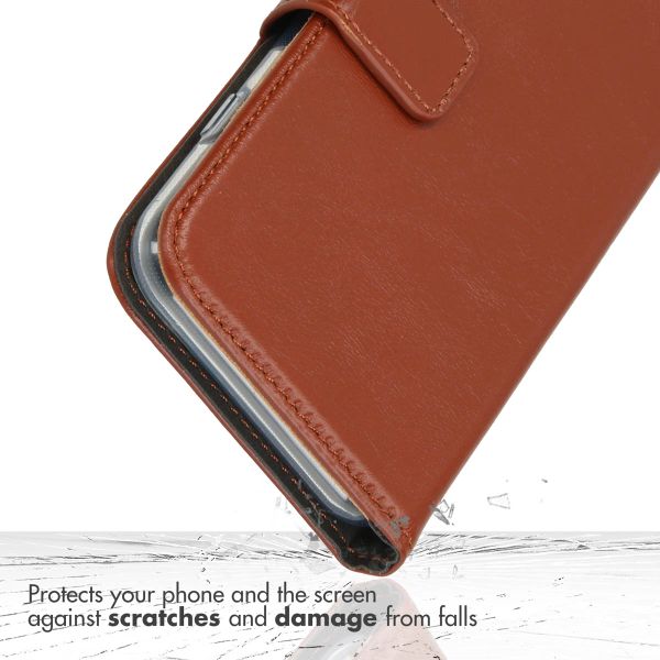 Selencia Genuine Leather Book Case Apple iPhone 16 Pro Max - Light brown