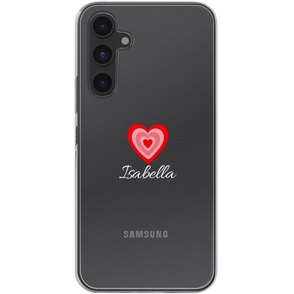 Gepersonaliseerd hoesje met hartje Samsung Galaxy A54 (5G) - Transparant