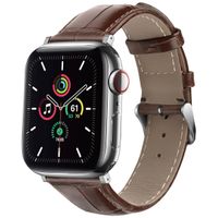imoshion Lederen krokodil bandje Apple Watch Series 1 t/m 9 / SE (38/40/41 mm) | Series 10 / 11 (42 mm) - Bruin