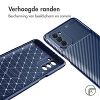 imoshion Carbon Softcase Backcover Motorola Moto G51 - Blauw