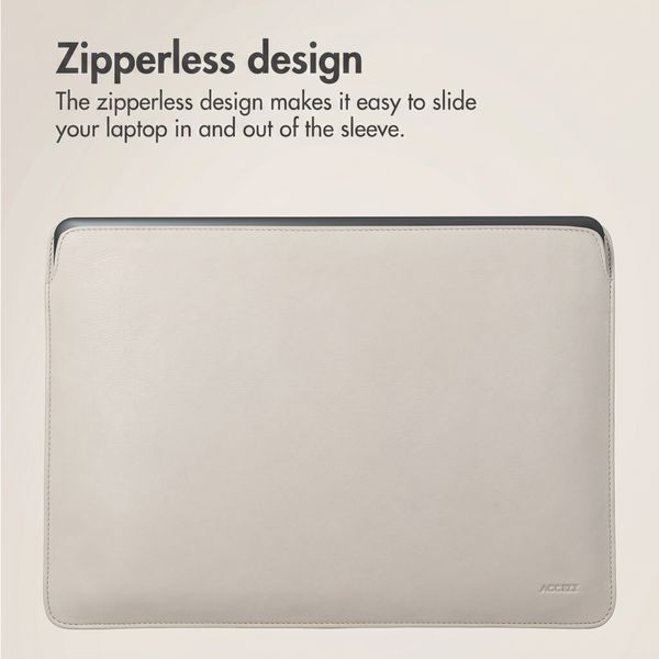 Accezz Leather laptop sleeve 13 inch - Beige