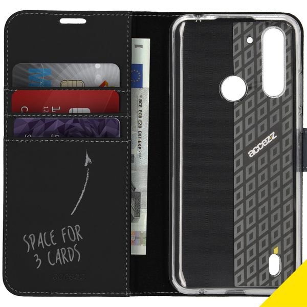 Accezz Wallet Softcase Bookcase Motorola Moto G8 Power Lite - Zwart