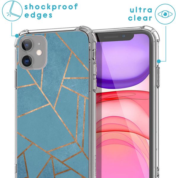 imoshion Design hoesje met koord iPhone 11 - Grafisch Koper - Blauw