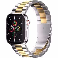 imoshion Stalen bandje Apple Watch Series 1 t/m 9 / SE (38/40/41 mm) | Series 10 / 11 (42 mm) - Zilver / Goud