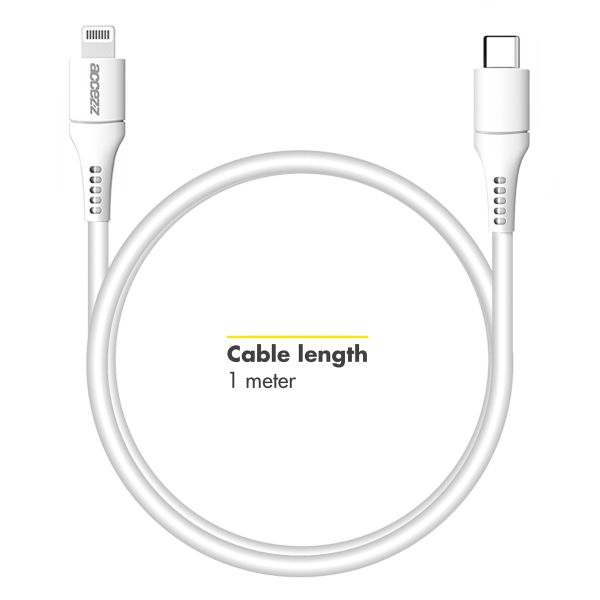 Accezz Wall Charger met Lightning naar USB-C kabel - Oplader - MFi certificering - 20 Watt - 1 meter - Wit