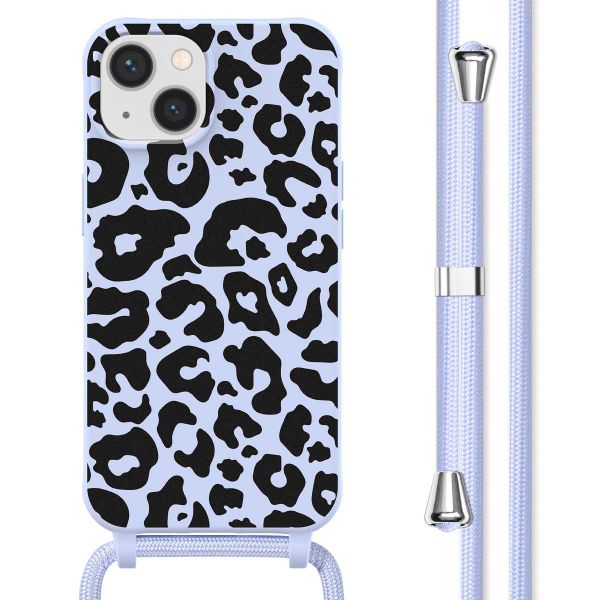 imoshion Siliconen design hoesje met koord iPhone 14 - Animal Lila