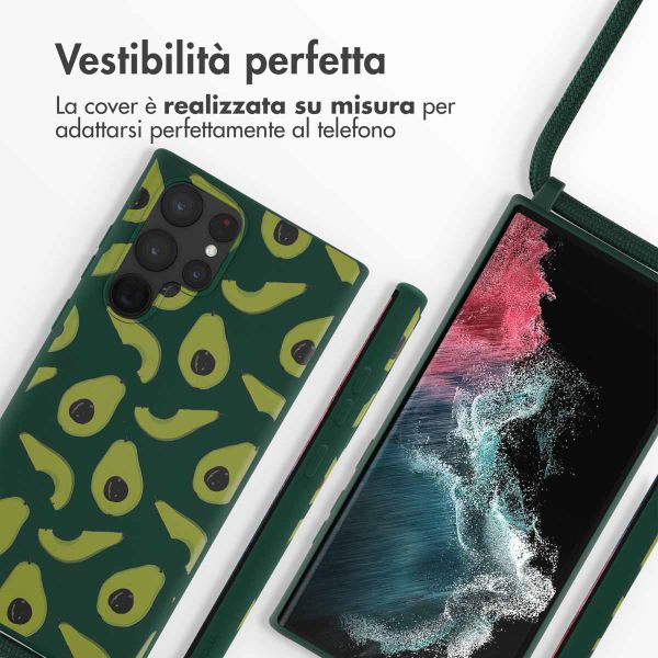 imoshion Siliconen design hoesje met koord Samsung Galaxy S22 Ultra - Avocado Green