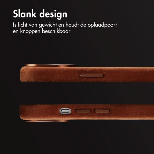 Accezz Vintage Leather Magsafe Backcover Apple iPhone 15 - Tabacco Cognac