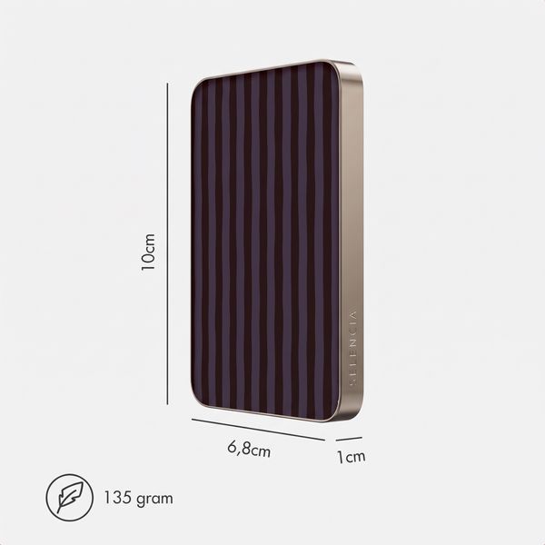 Selencia Vivid Powerbank 5.000 mAh - Draadloze Powerbank - MagSafe en Qi - Desert Gold / Bonbon Stripe Blueberry