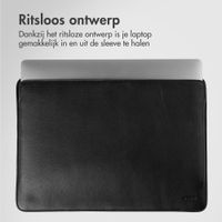 Accezz Leather Laptop hoes Apple MacBook 14 inch - Laptopsleeve - Zwart