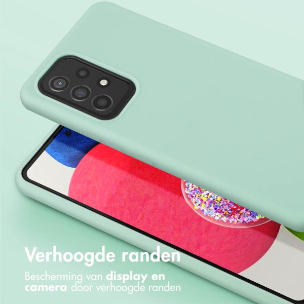 Selencia Siliconen hoesje met afneembaar koord Samsung Galaxy A53 - Turquoise