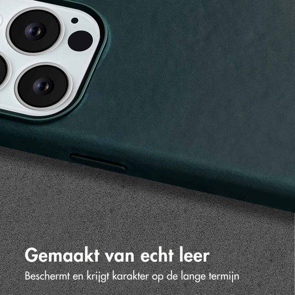 Accezz Vintage Leather Magsafe Backcover Apple iPhone 13 Pro - Smokey Green