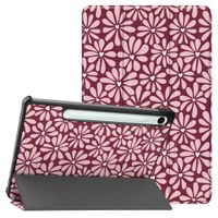 imoshion Design Trifold Bookcase Samsung Galaxy Tab S9 11.0 inch / S10 Lite / S10 FE / S9 FE 10.9 inch - Bloom Love Blush