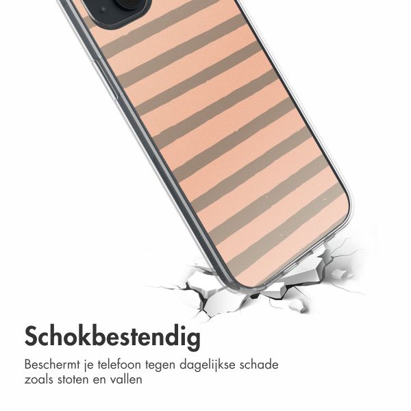 imoshion Design hoesje iPhone 14 - Striped peach reverse