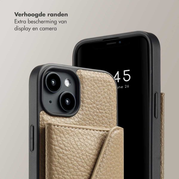 Selencia Sera Koordhoes met pashouder envelop iPhone 14 - Beige