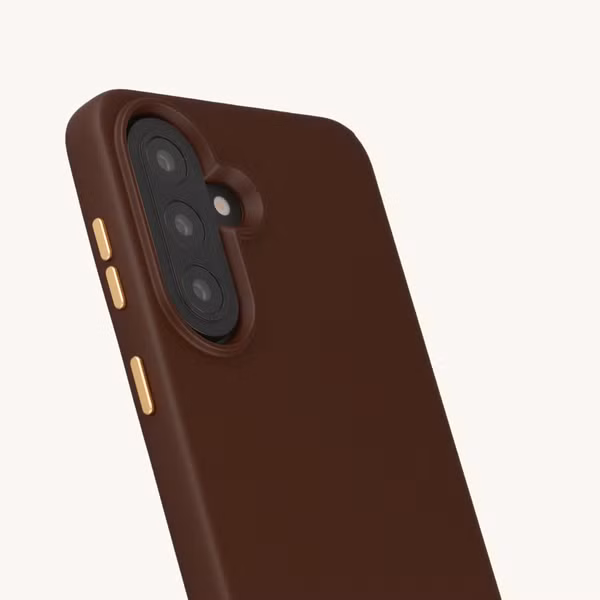 Selencia Rivièra MagSafe Backcover met afneembare haakjes Samsung Galaxy A57 (5G) - Choco Brown