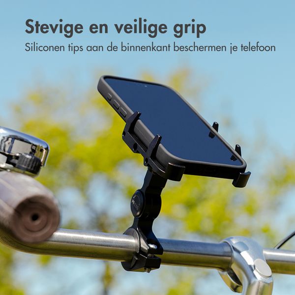 imoshion Aluminium Telefoonhouder Fiets - 360° draaibaar - Lichtgewicht - Universeel - Zwart