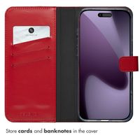 Selencia Genuine Leather Book Case Apple iPhone 17 Pro Max - Red