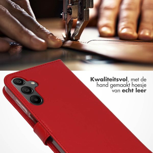 Selencia Echt Leren Bookcase Samsung Galaxy A15 (5G/4G) - Rood