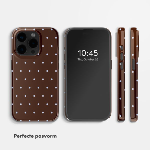 Selencia Vivid Backcover met MagSafe Apple iPhone 15 Pro - Happy Dots Chocolate