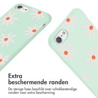 imoshion Siliconen design hoesje met koord Apple iPhone SE (2022 / 2020) / 8 / 7 - Green Flower Distance