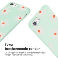 imoshion Siliconen design hoesje met koord iPhone SE (2022 / 2020) / 8 / 7 - Green Flower Distance