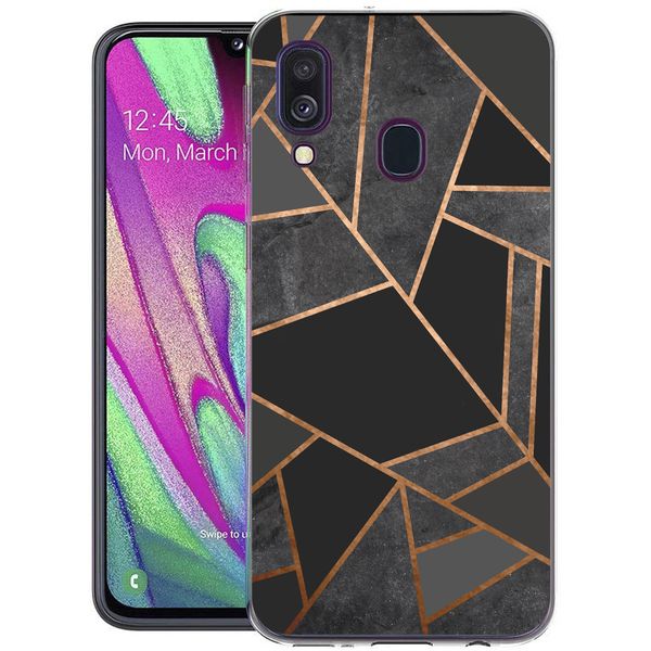 imoshion Design hoesje Samsung Galaxy A40 - Grafisch Koper / Zwart