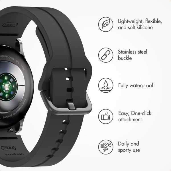 imoshion Silicone strap Samsung Galaxy Watch 4 / 5 / 6 / 7 / FE (20 mm) - Black
