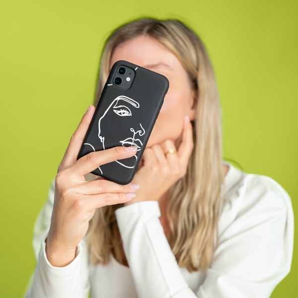 imoshion Design hoesje Samsung Galaxy A31 - Line Art Woman White