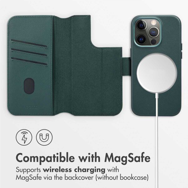 Accezz 2-in-1 Leather Bookcase with MagSafe Apple iPhone 14 Pro - Cedar Green