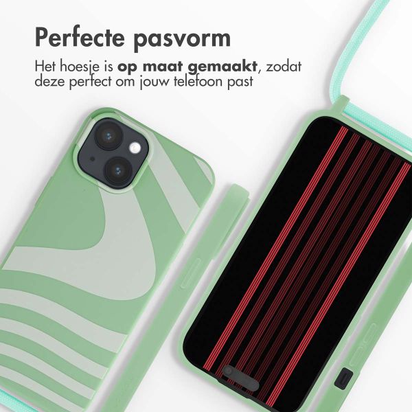 imoshion Siliconen design hoesje met koord Apple iPhone 15 - Retro Green