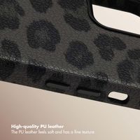 Selencia Sabi Back Cover Panther Print with MagSafe Apple iPhone 12 (Pro) - Midnight Black