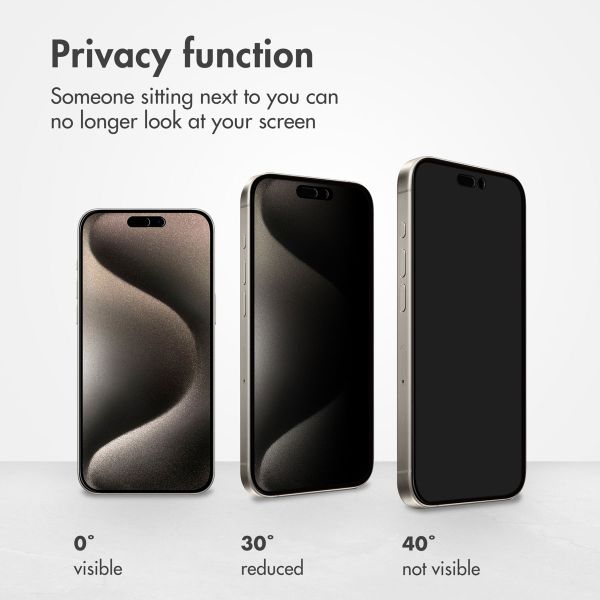 Accezz Tempered Glass Privacy Screen protector Apple iPhone 15 Pro