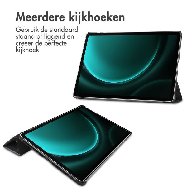 imoshion Design Trifold Bookcase Samsung Galaxy Tab S10 Plus / Tab S9 FE Plus / Tab S9 Plus - Black Marble