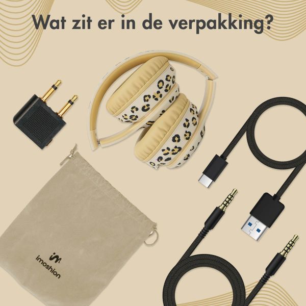 imoshion - Special Edition - Draadloze Kinderkoptelefoon LED Light - Met AUX kabel - Leopard
