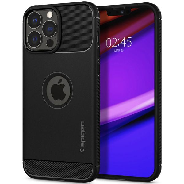 Spigen Rugged Armor Backcover iPhone 13 Pro - Zwart