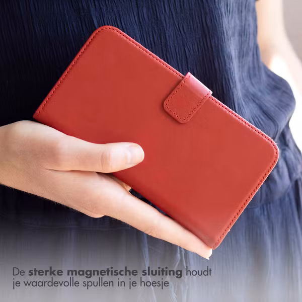 Selencia Echt Lederen Bookcase Samsung Galaxy A34 (5G) - Rood